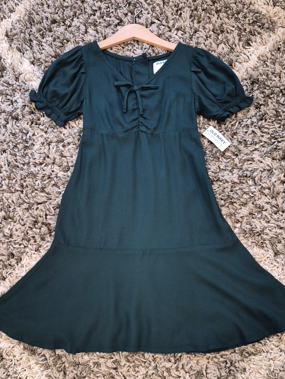 Old Navy Green Puff Sleeve Dress